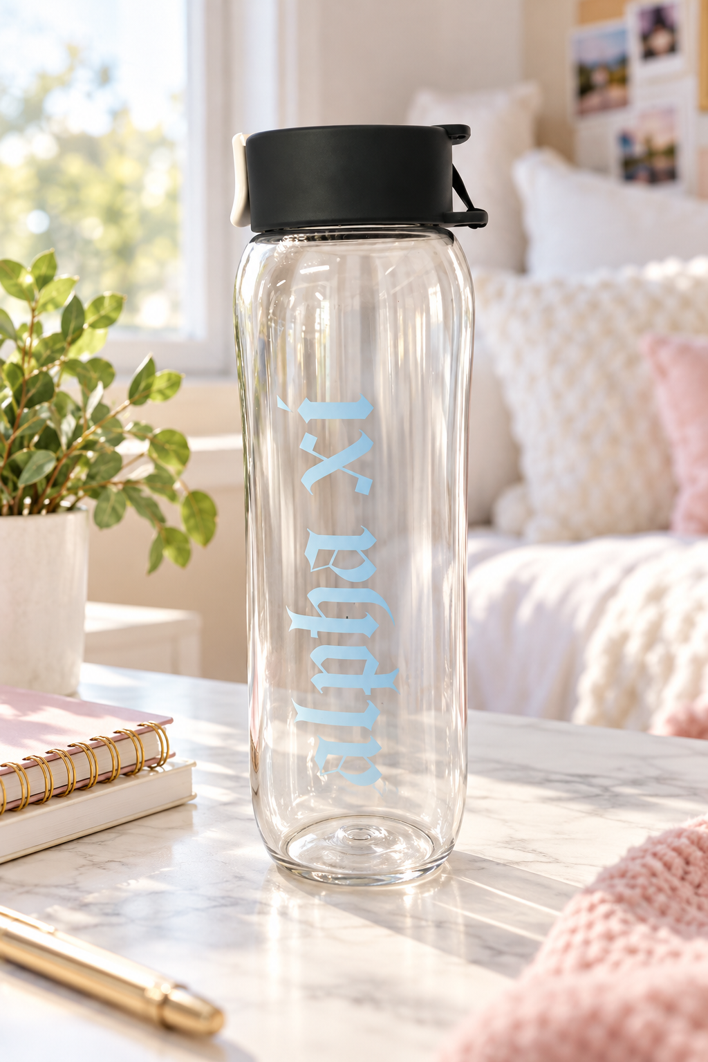 Clear Greek Medieval Water Bottle