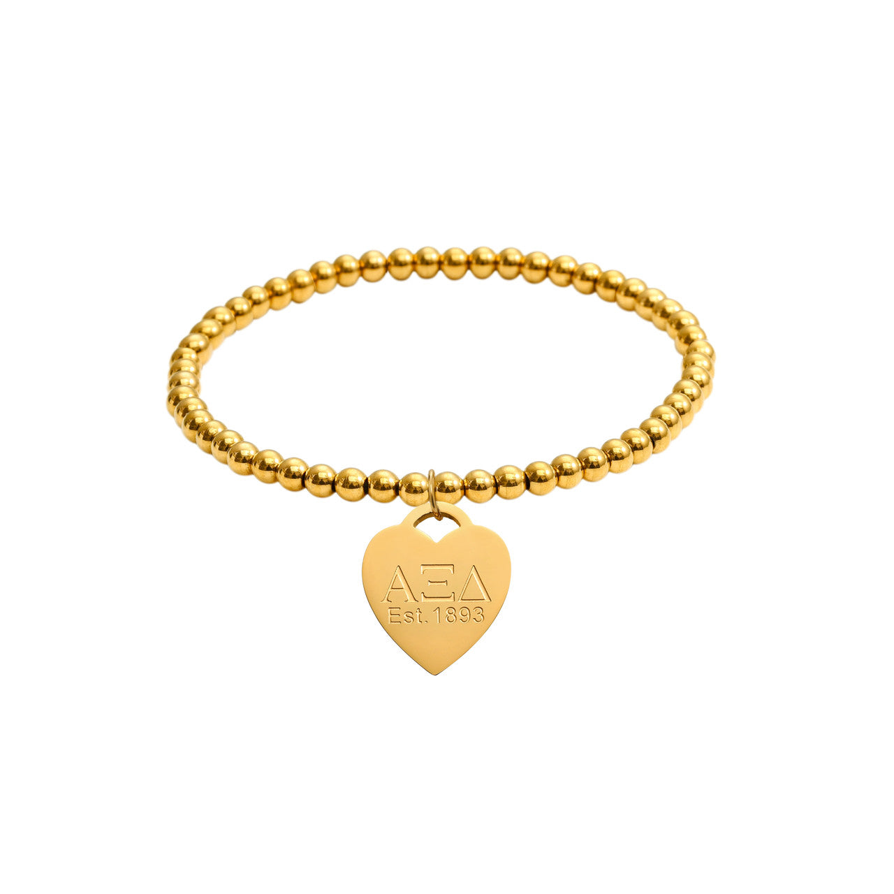 Alpha Xi Delta- Bead Bracelet - Heart Tag
