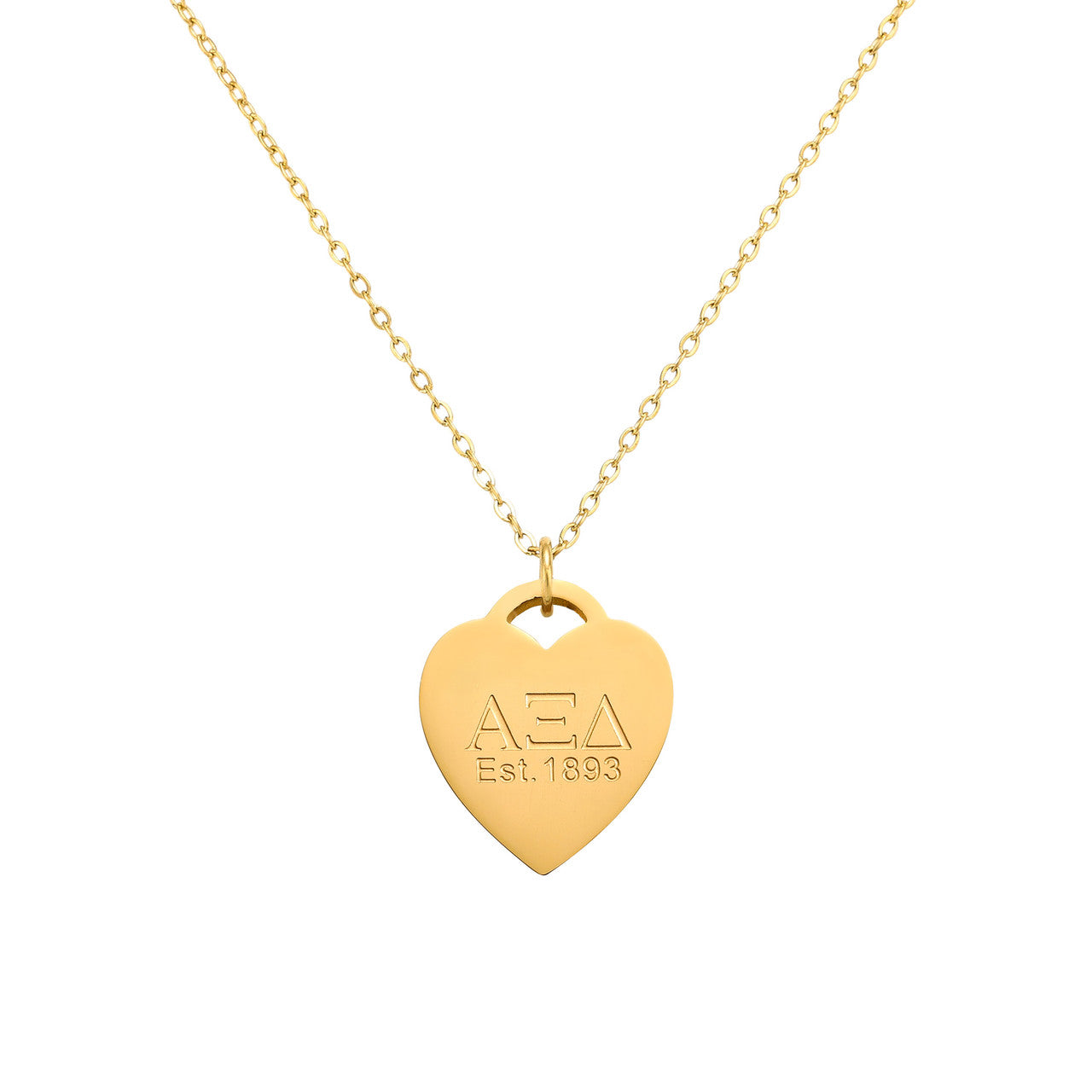 Alpha Xi Delta Heart - Tag Necklace