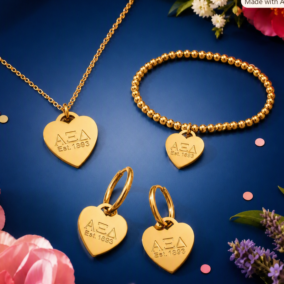 Alpha Xi Delta- Heart Tag Set