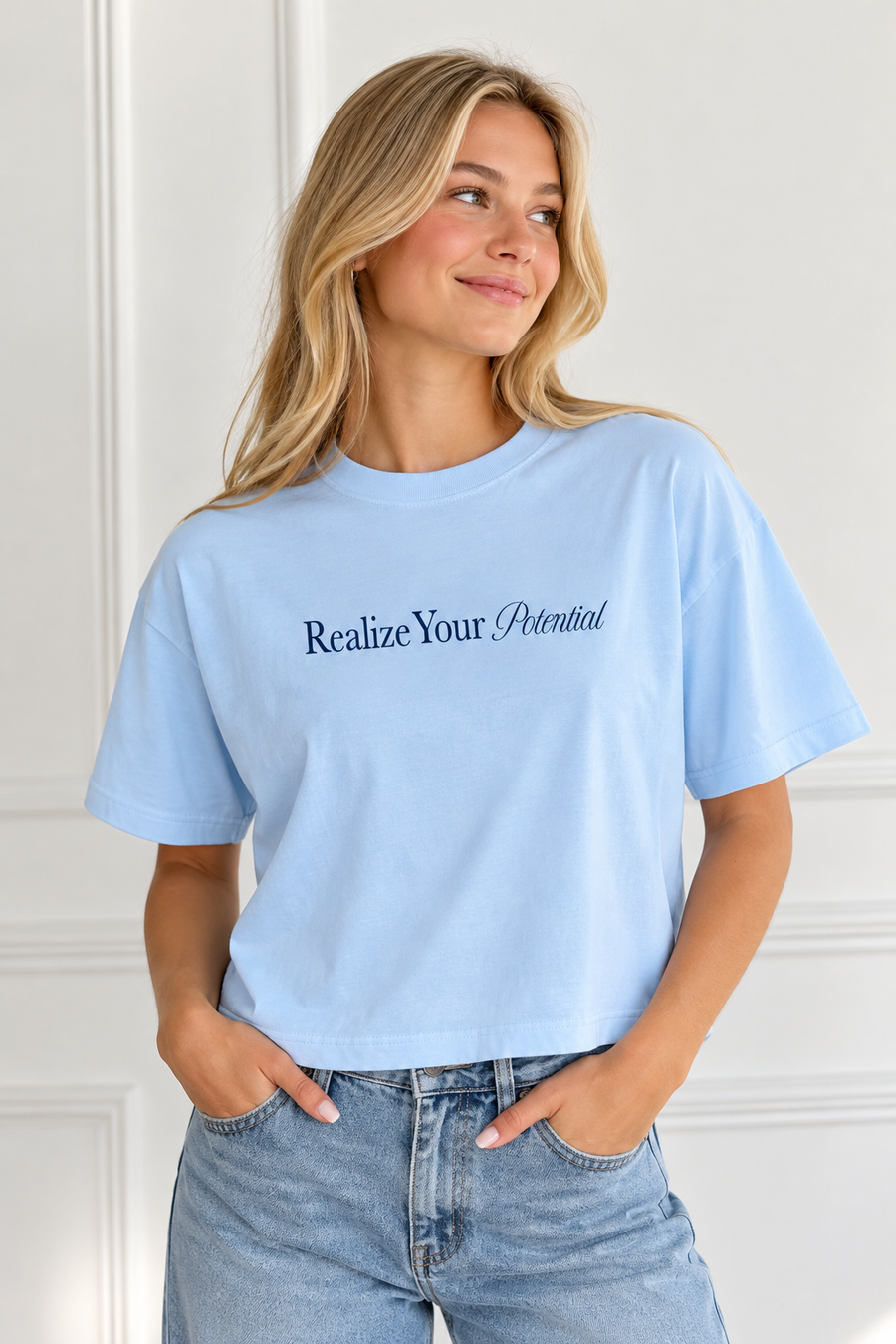 Realize Your Potential Boxy Crop Tee - Xi Boutique