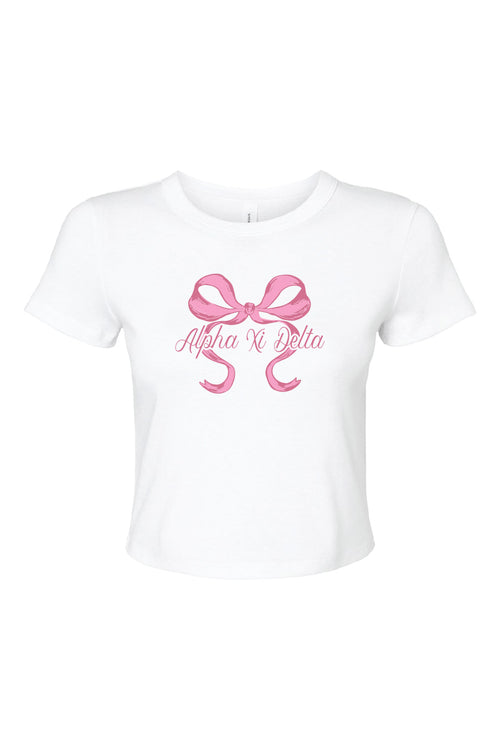 Pink Bow Crop Tee