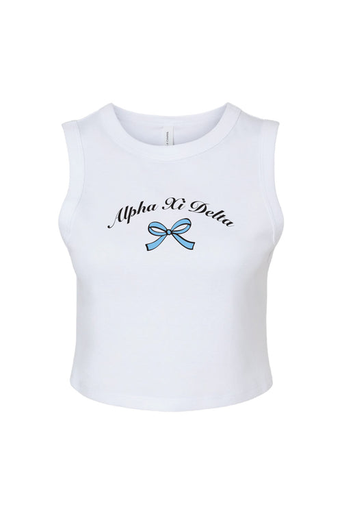 Blue Bow Crop Tank