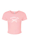 Pink Bow Crop Tee