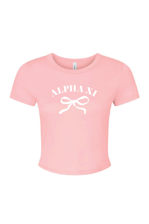 Pink Bow Crop Tee