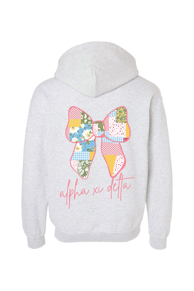 Patched Bow Hoodie - Xi Boutique