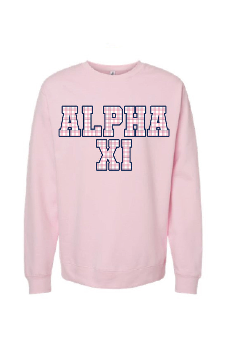 Pink Gingham Crewneck