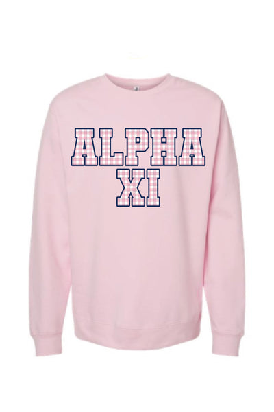 Pink Gingham Crewneck
