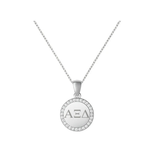 Circle Pendant Necklace with CZ Bezel