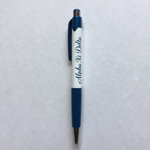 Navy and White Classic Script Pen