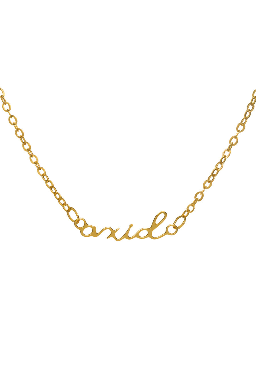 Gold Plated Script Necklace