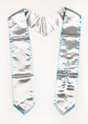 Classic Silver with Light Blue Trim Stole